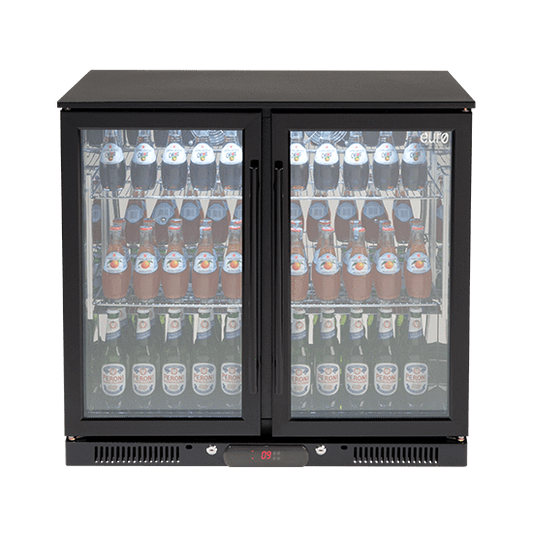 EA900WFBL – 208L Double Glass Doors Black Beverage Cooler