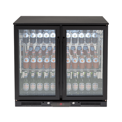 EA900WFBL – 208L Double Glass Doors Black Beverage Cooler