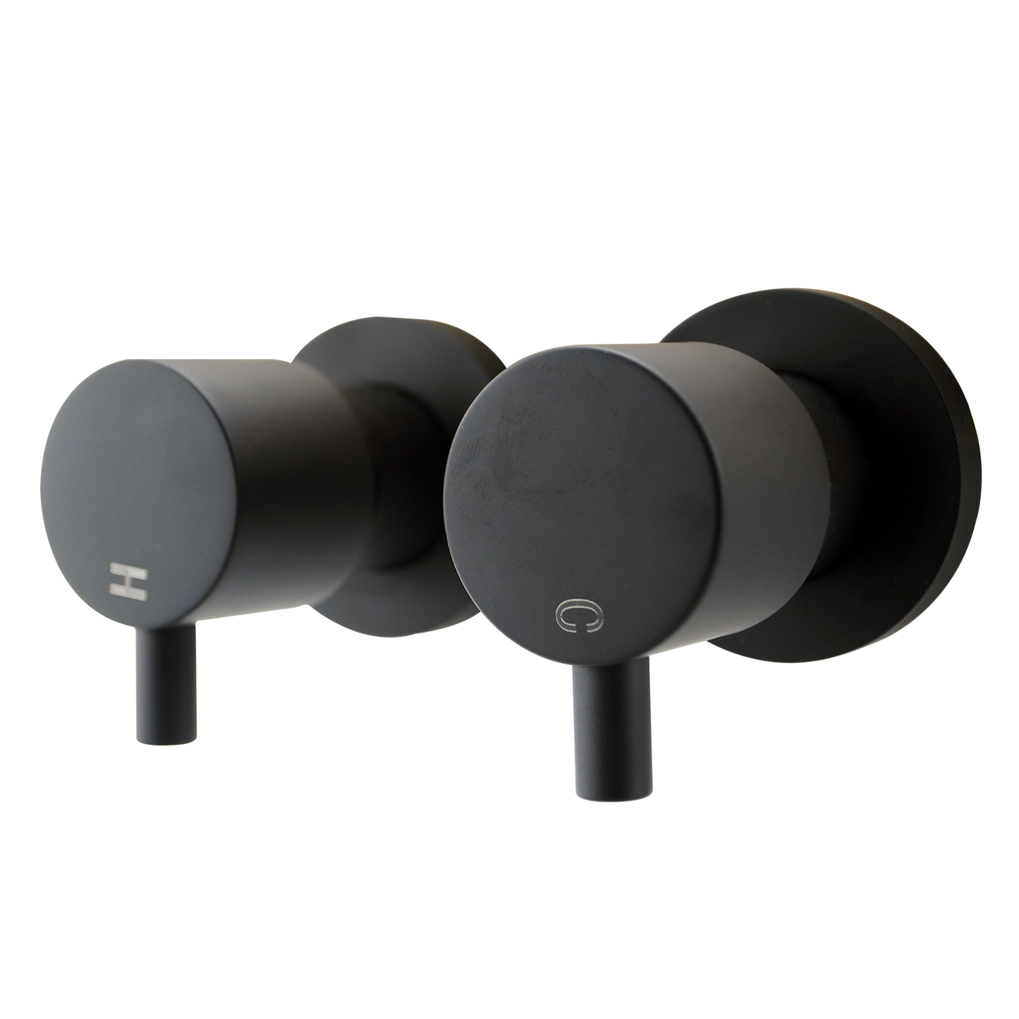 Pentro Matte Black Round Shower Taps