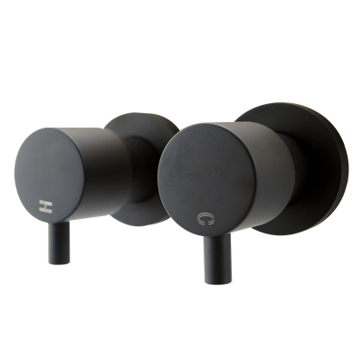 Pentro Matte Black Round Shower Taps