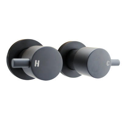 Pentro Matte Black Round Shower Taps