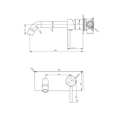 Pentro Chrome Wall Mixer With Round Spout