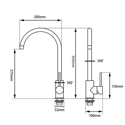 Pentro Chrome Kitchen Mixer