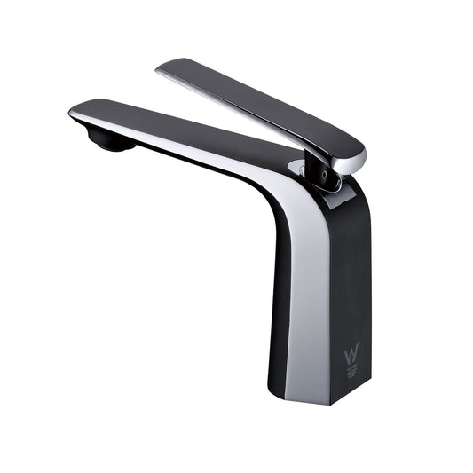 Esperia Matte Black & Chrome Basin Mixer