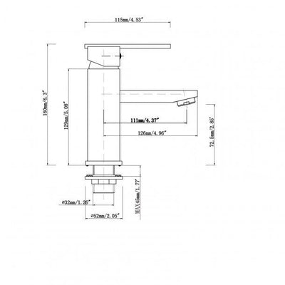 Square Matte Black Basin Mixer