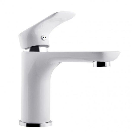 White and Chrome Basin Mixer