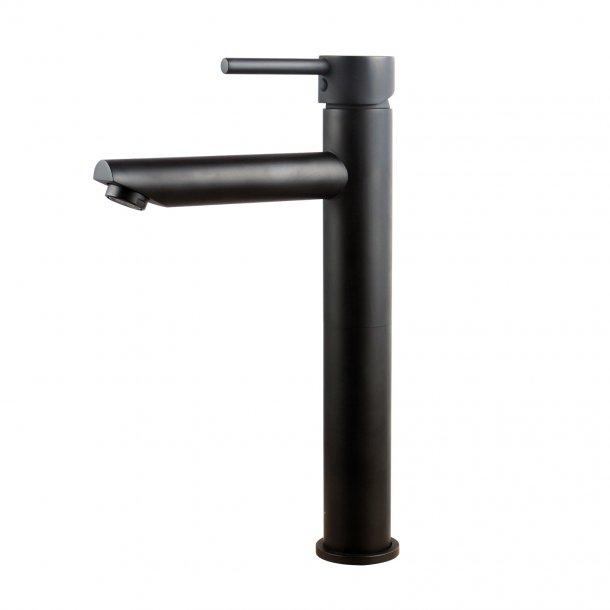 Round Matte Black Tall Basin Mixer