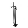 Black Freestanding Bath Mixer With Hand held Shower