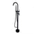 Round Black Freestanding Bath Mixer With Hand held Shower