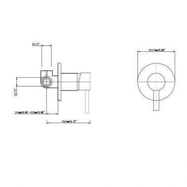 Round Chrome Shower/Bath Wall Mixer