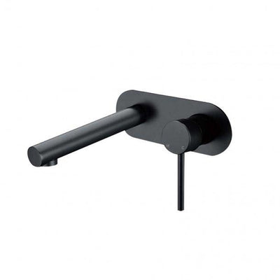 Matte Black Round Bathtub/Basin Wall Mixer With Spout