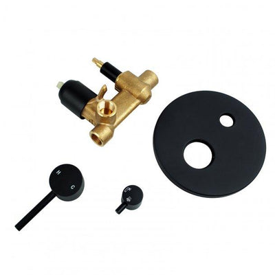 Round Matte Black Shower/Bath Mixer Diverter