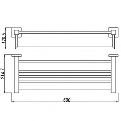 Chrome Towel Rack 600mm