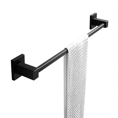 Black Single Towel Rail 600mm