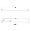 Round Chrome Single Towel Rack Rail 800mm CUT TO SIZE