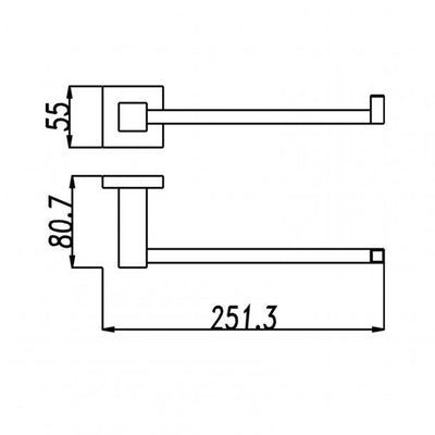 Chrome Towel Hook Ring 250mm