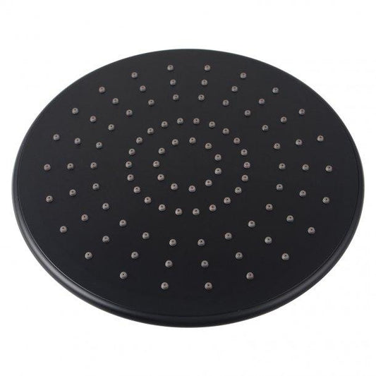 Round Black ABS Rainfall Shower Head 9"