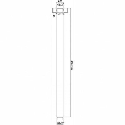 Round Chrome Ceiling Shower Arm 400mm