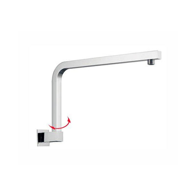 Square Swivel Chrome Shower Arm