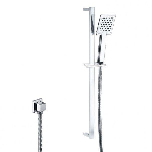 Square Chrome Handheld Shower Rail