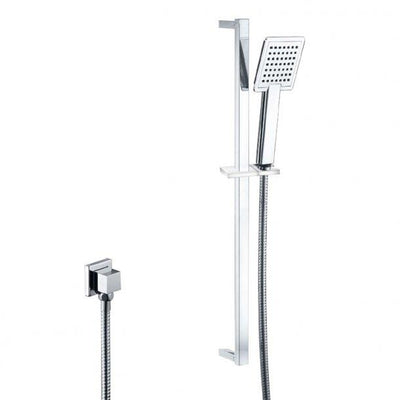 Square Chrome Handheld Shower Rail