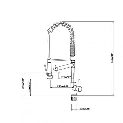 Spring Chrome Commercial Double Spout Kitchen Sink Mixer Tap