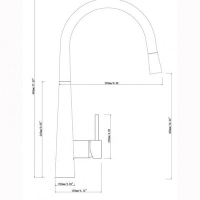 Round Brushed Nickel Pull Out Kitchen Sink Mixer Tap