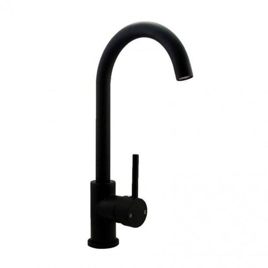 Round Matte Black Standard Kitchen Sink Mixer Tap