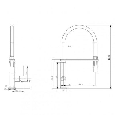 Brushed Nickel Kitchen Sink Mixer Tap