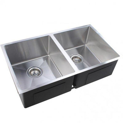 1.2mm Handmade Double Bowls Top/Undermount Kitchen/Laundry Sink 770x450x215mm