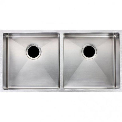 1.2mm Handmade Double Bowls Top/Undermount Kitchen Sink Round Corner