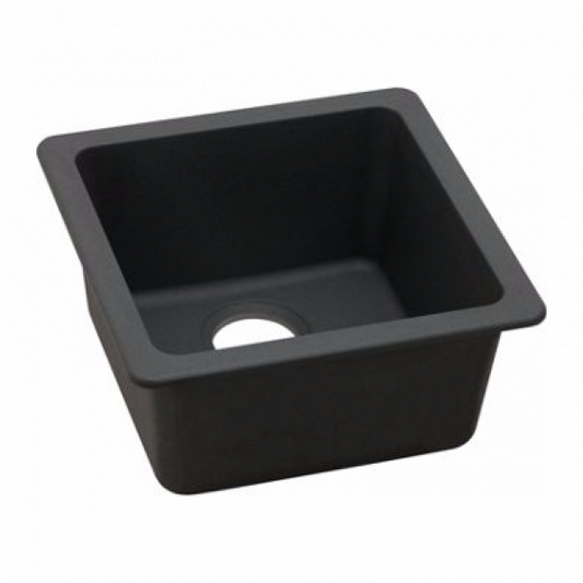 Black Granite Quartz Stone Kitchen/Laundry Sink Single Bowl Top/Under Mount 422*422*203mm