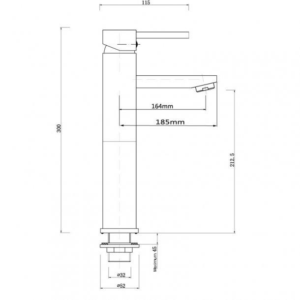 Round Matte Black Tall Basin Mixer