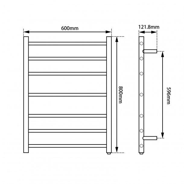 Round Matte Black Electric Heated Towel Rack 7 Bars