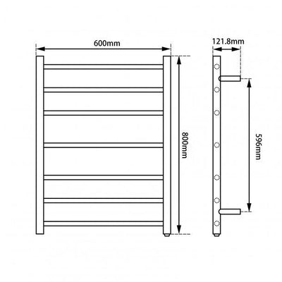 Round Matte Black Electric Heated Towel Rack 7 Bars