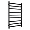 Square Matte Black Electric Heated Towel Rack 9 Bars