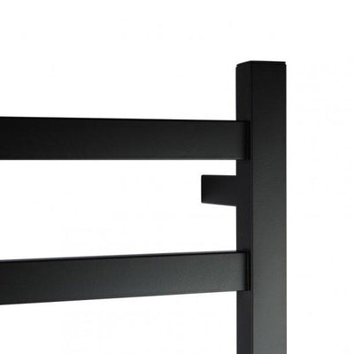 Square Matte Black Electric Heated Towel Rack 9 Bars