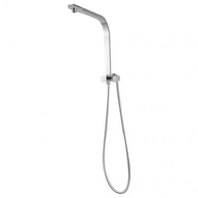 Square Chrome Top Water Inlet Shower Rail