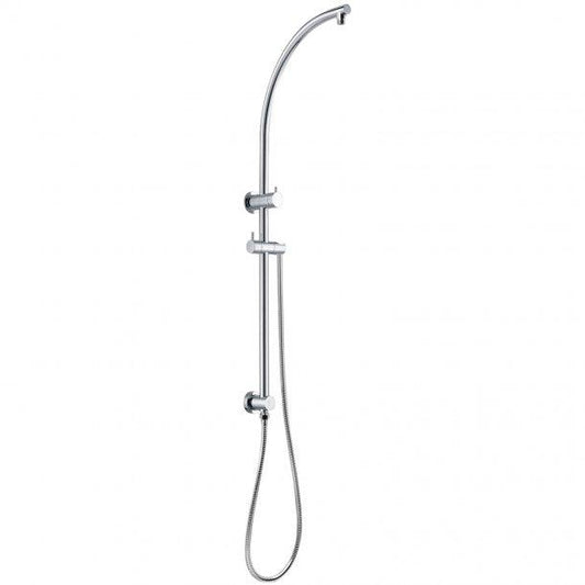 Round Chrome Top Inlet Shower Rail