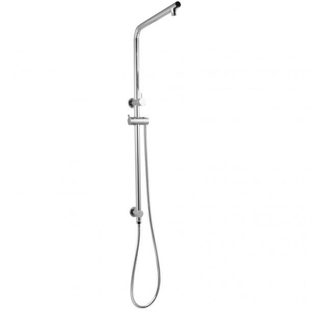 Right Angle Round Chrome Top Inlet Shower Rail