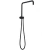 Round Black Top Water Inlet Shower Rail