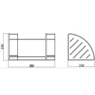 Chrome Stainless Steel 2 Tier Shower Caddy Shelf