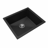 533 x 457 x 205mm Carysil Black Single Bowl Granite Kitchen/Laundry Sink Top/Flush/Under Mount