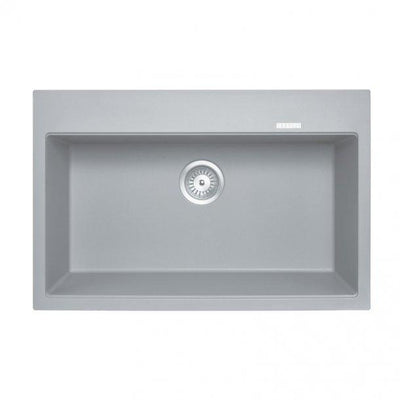 780 x 510 x 220mm Carysil Concrete Grey Single Bowl Granite Stone Kitchen Sink Top/Under Mount Concrete Grey