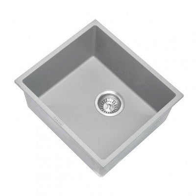 457 x 406 x 200mm Carysil Concrete Grey Single Bowl Granite Stone Kitchen/Laundry Sink Top/Flush/Under Mount