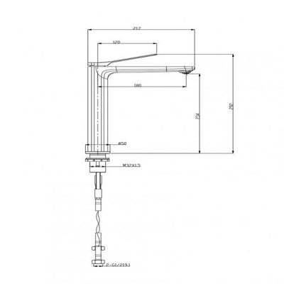 Bathroom Chrome Tall Basin Mixer Tap