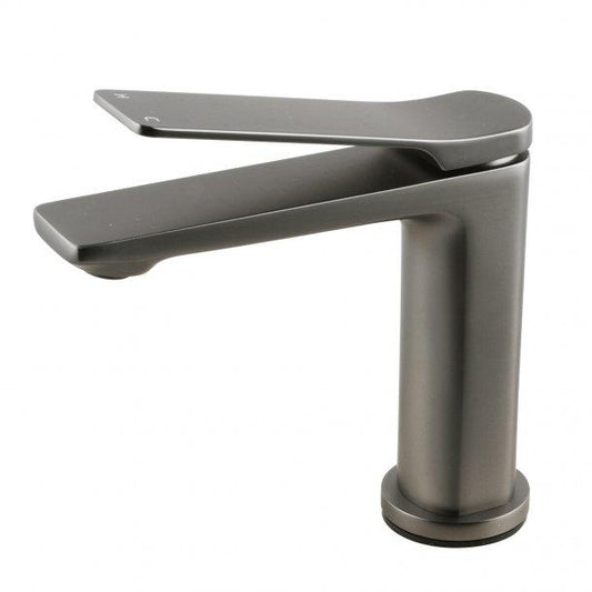 Square Gun Metal Grey Basin Mixer Bathroom