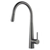 Round Gun Metal Grey Pull Out Kitchen Sink Mixer Tap