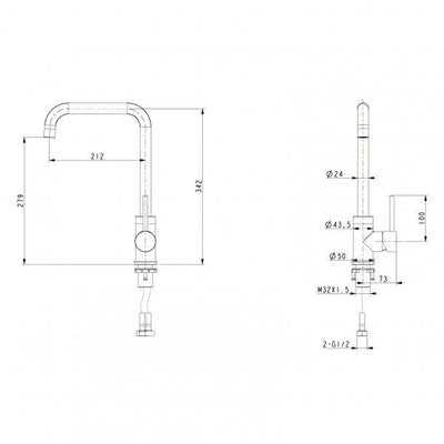 Round Chrome Swivel Kitchen Sink Mixer Tap