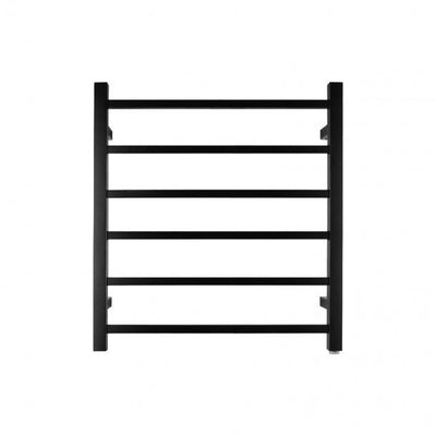 Black Electric Heated Towel Rack 6 Bars